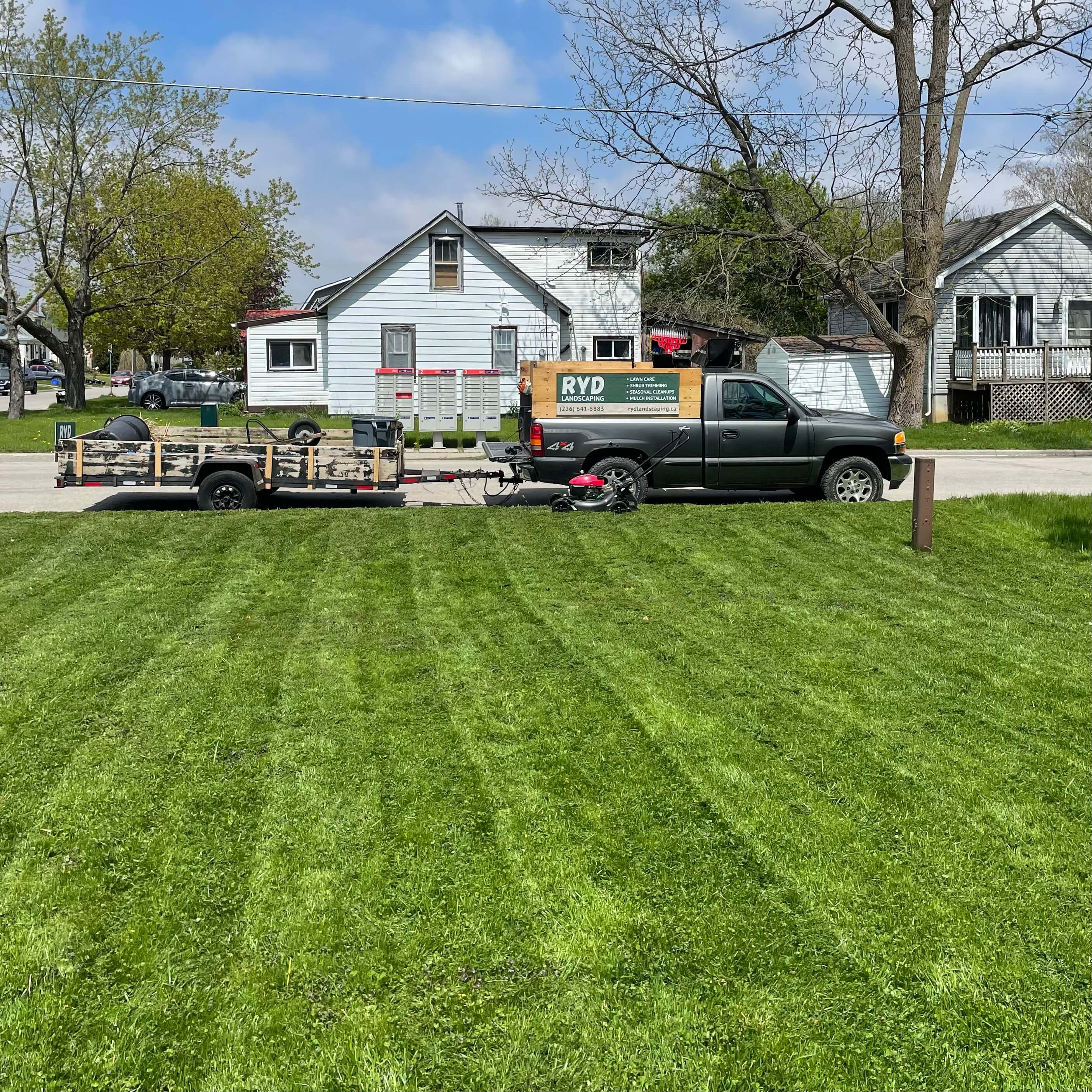 Professional lawn mowing service in Norfolk County by RYD Landscaping